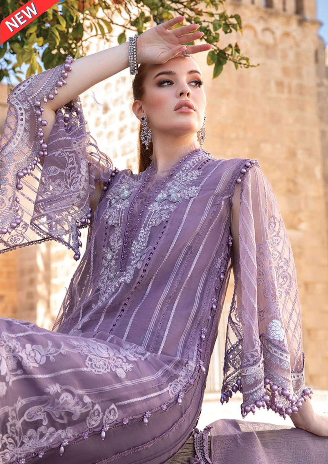 MARIA B LAWN EMBROIDERED 01A- 2024