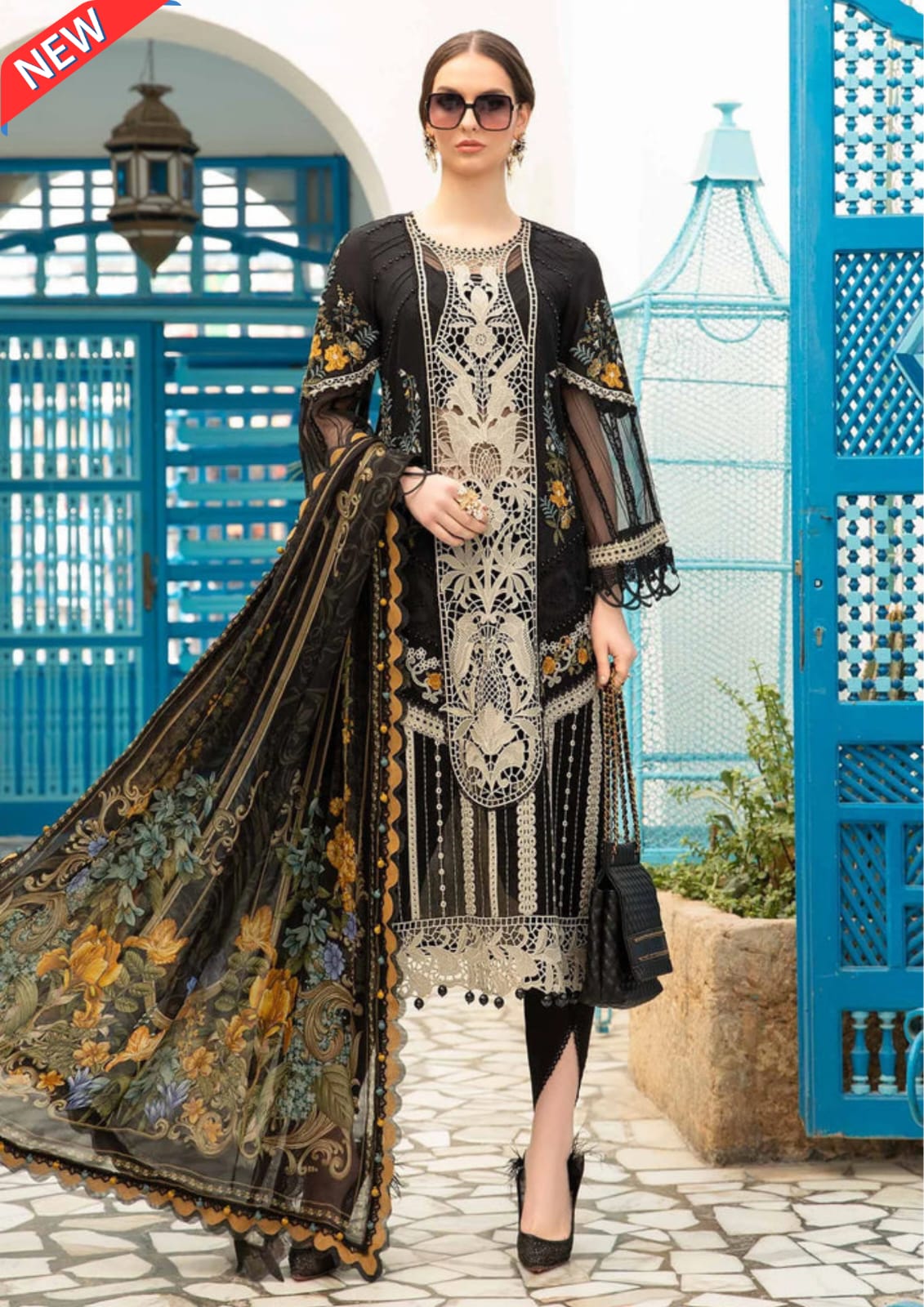 MARIA B LAWN EMBROIDERED 01A 2024 50 OFF ASk Online Store