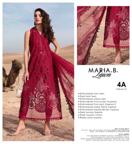 3 Piece Unstitched Embroidered Lawn Suit