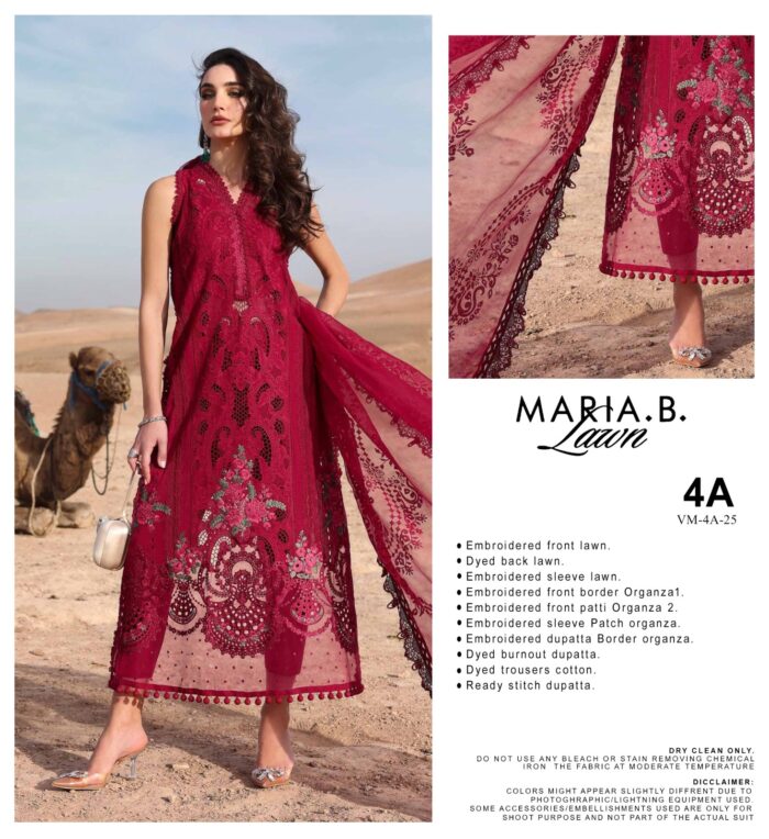 3 Piece Unstitched Embroidered Lawn Suit