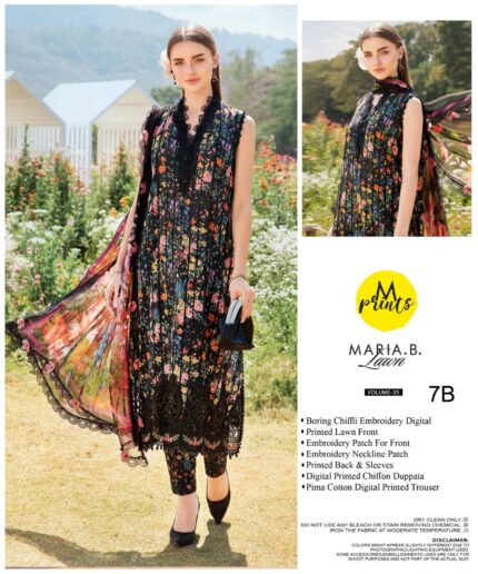 3 Piece Unstitched Printed Lawn Suit | 7-B