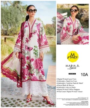 ✨ Maria.B MPrints Lawn 10A (2025) – Unstitched 3 Piece ✨